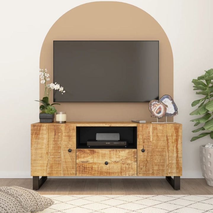 Tv-Skåp 105X33,5X46 Cm Massivt Akacia Och Konstruerat Trä