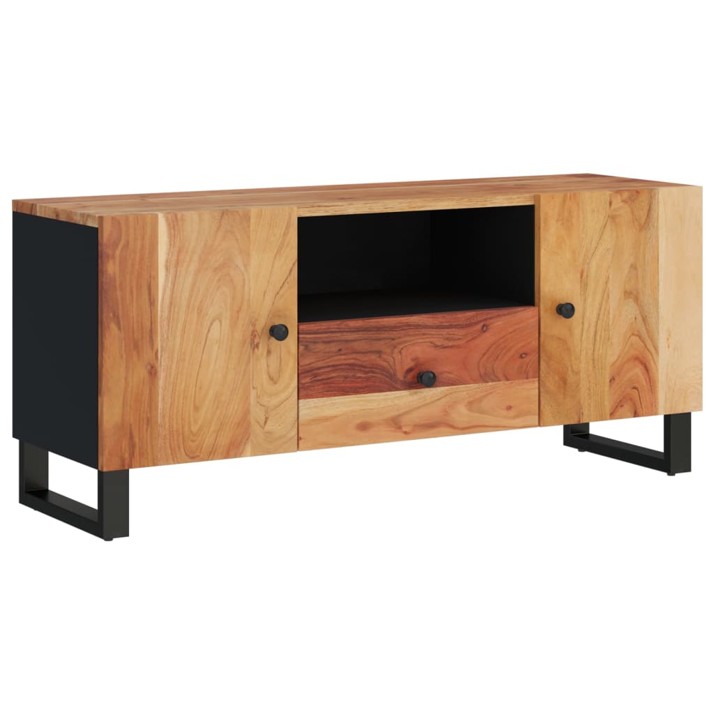 Tv-Skåp 105X33,5X46 Cm Massivt Akacia Och Konstruerat Trä