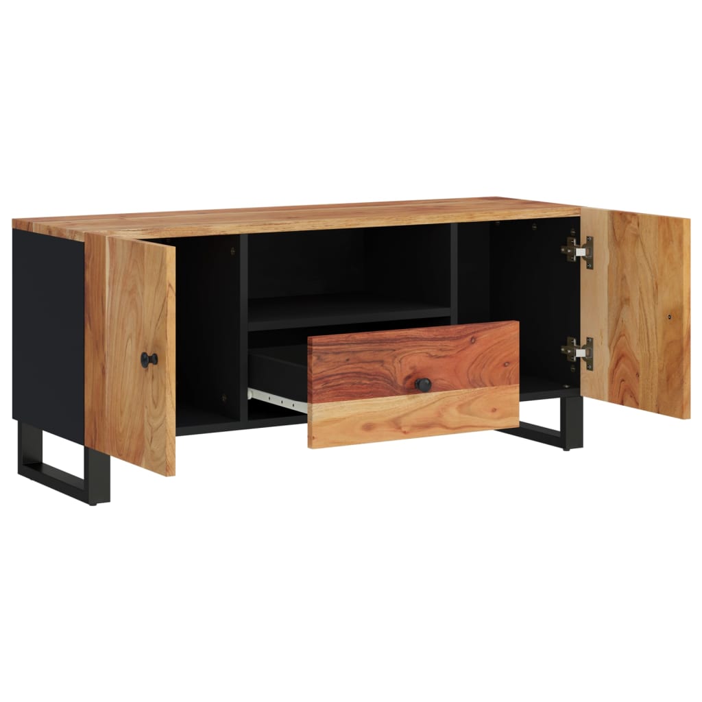 Tv-Skåp 105X33,5X46 Cm Massivt Akacia Och Konstruerat Trä