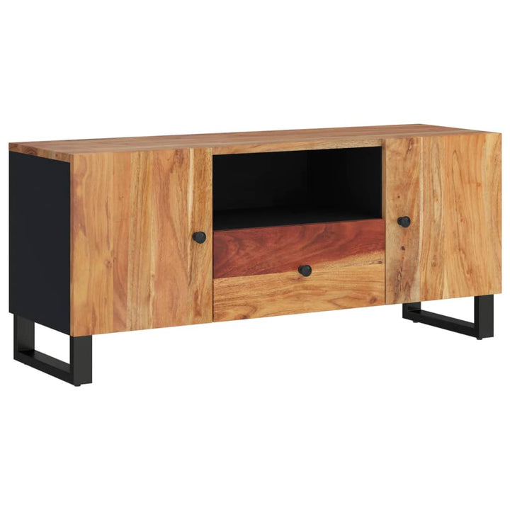 Tv-Skåp 105X33,5X46 Cm Massivt Akacia Och Konstruerat Trä