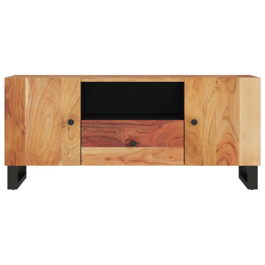 Tv-Skåp 105X33,5X46 Cm Massivt Akacia Och Konstruerat Trä