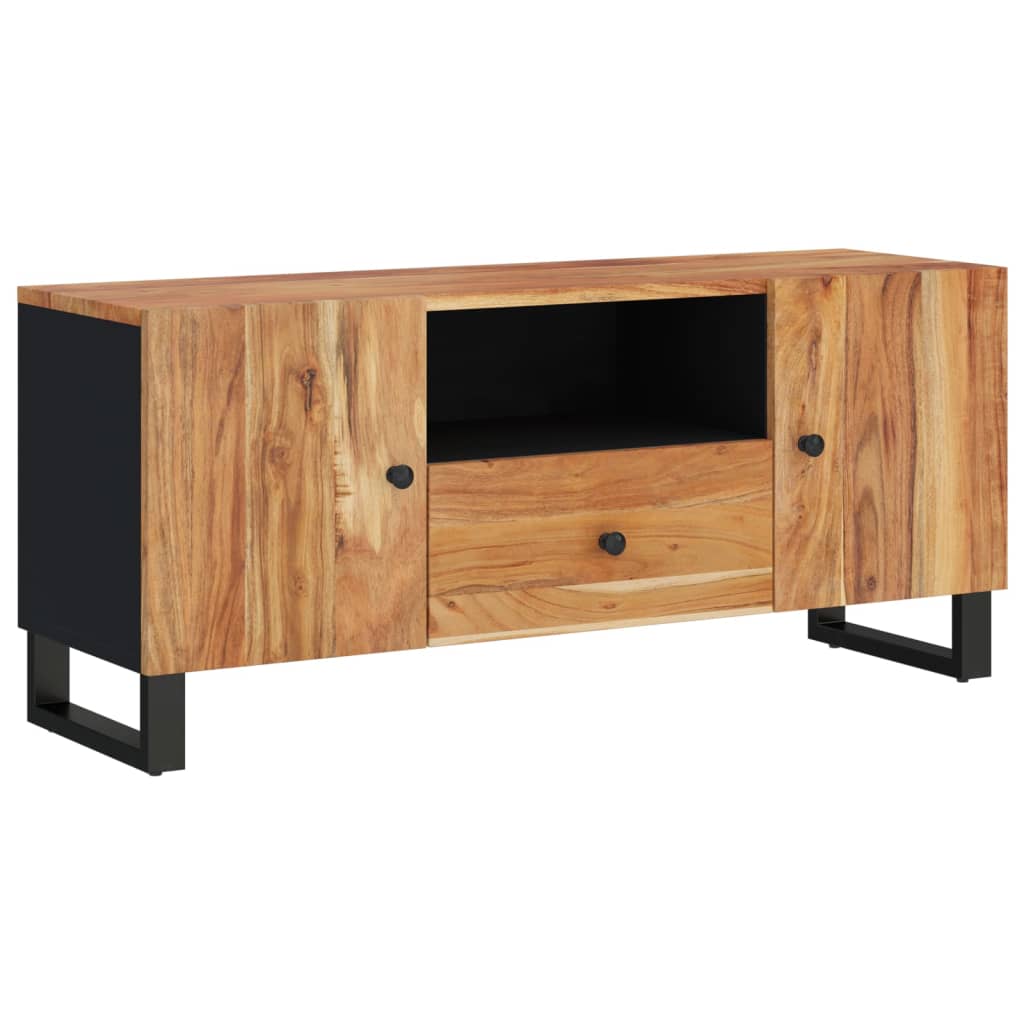 Tv-Skåp 105X33,5X46 Cm Massivt Akacia Och Konstruerat Trä
