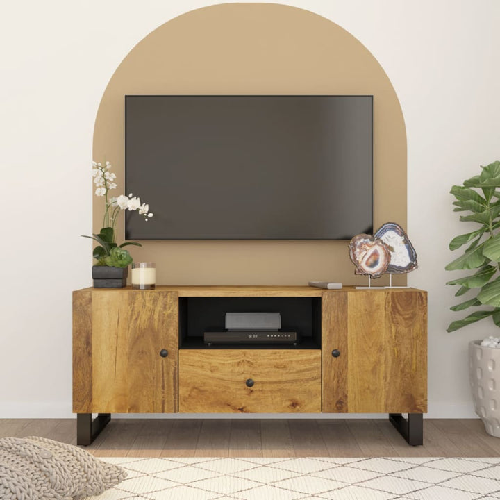 Tv-Skåp 105X33,5X46 Cm Massivt Akacia Och Konstruerat Trä