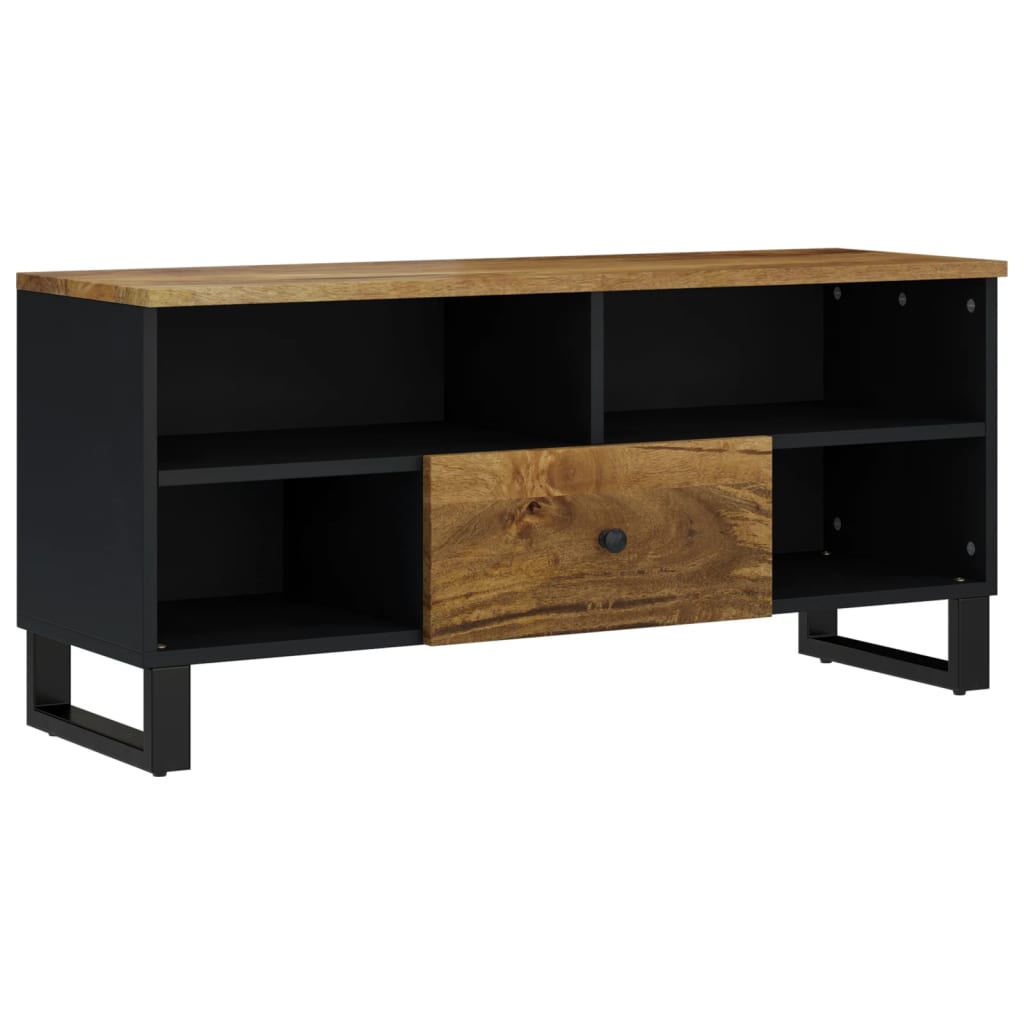 Tv-Skåp 100X33X46 Cm Massivt Mangoträ Och Konstruerat Trä