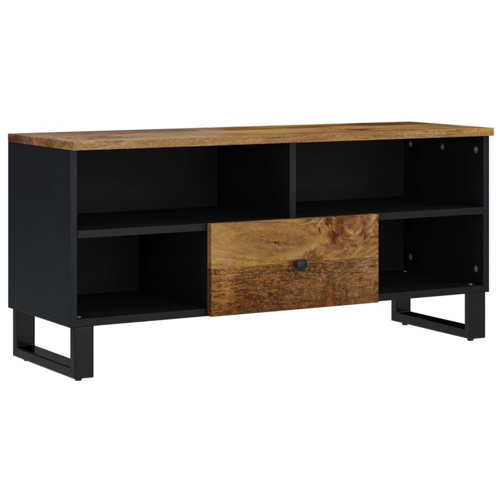 Tv-Skåp 100X33X46 Cm Massivt Mangoträ Och Konstruerat Trä