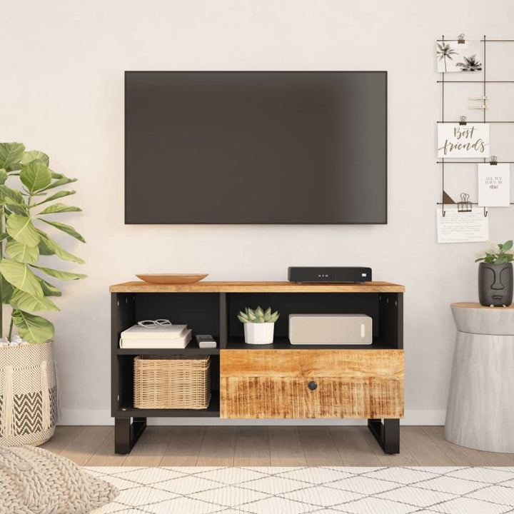 Tv-Skåp 80X33X46 Cm Massivt Mangoträ Och Konstruerat Trä