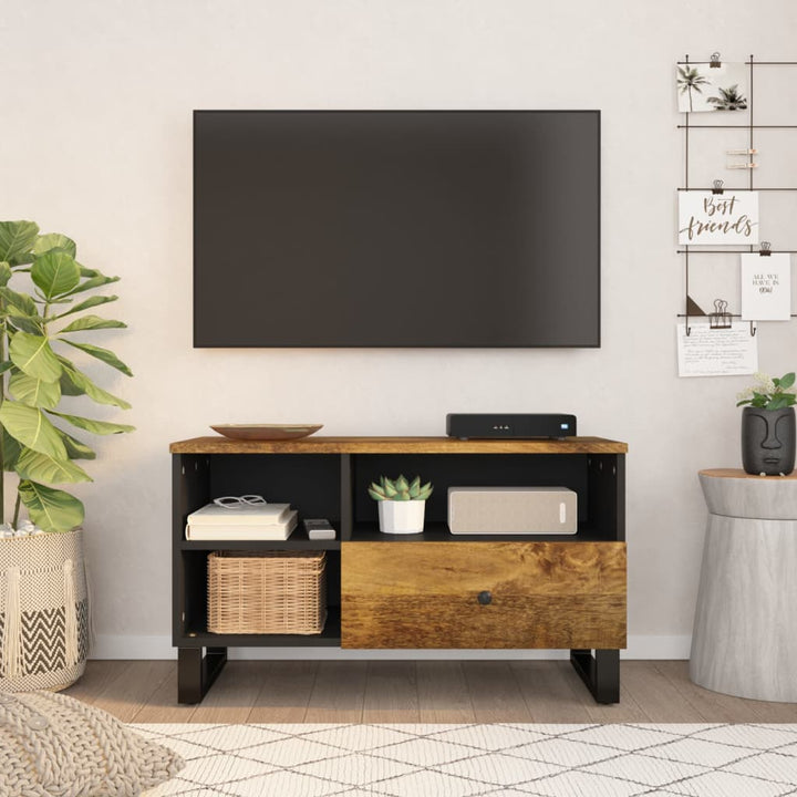Tv-Skåp 80X33X46 Cm Massivt Mangoträ Och Konstruerat Trä