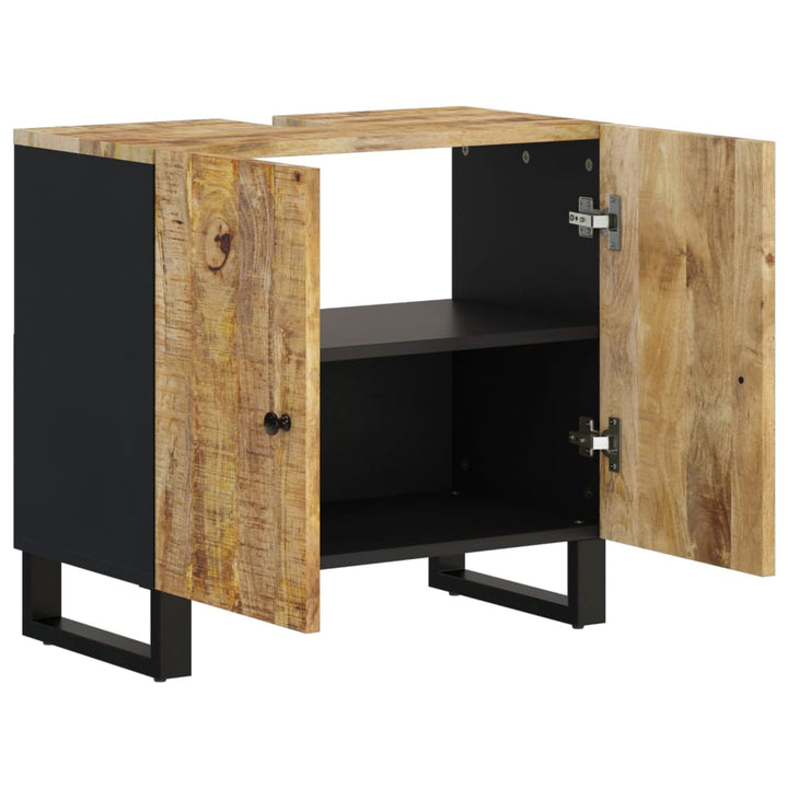 Badrumsskåp 62X33X58 Cm Massivt Mangoträ Och Konstruerat Trä