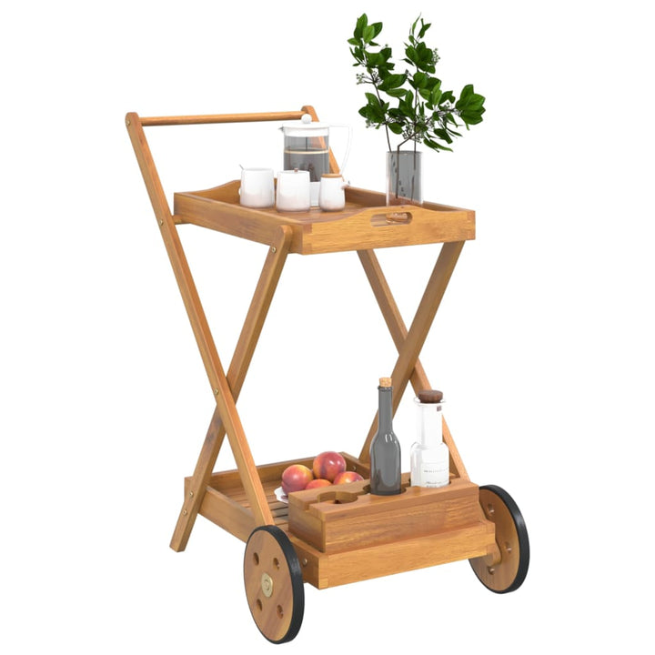 Serveringsvagn 54X87X90 Cm Massivt Akaciaträ