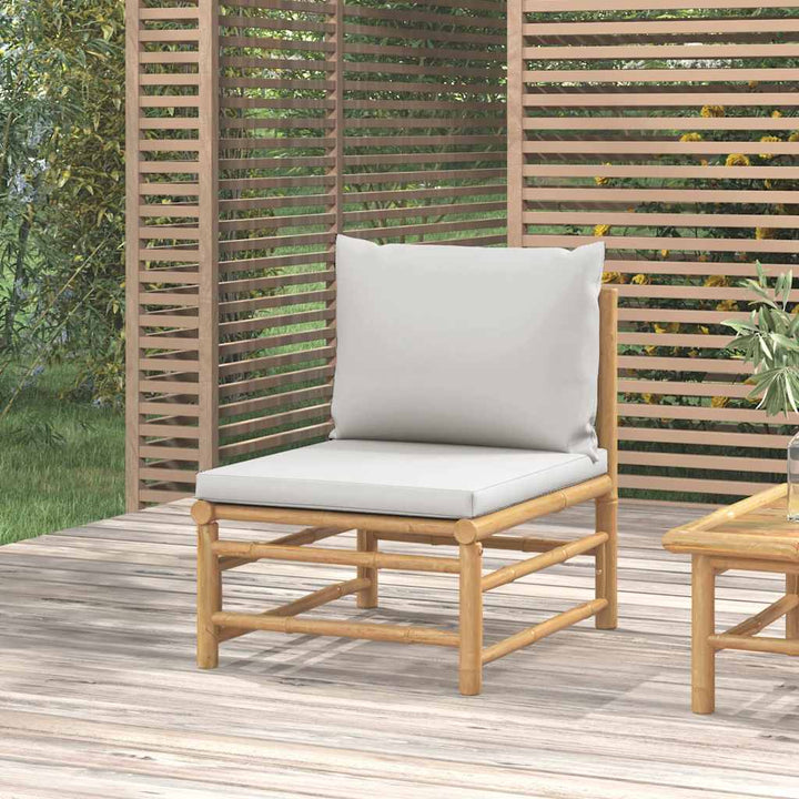 Loungegrupp För Trädgården 3 Delar Dynor Bambu