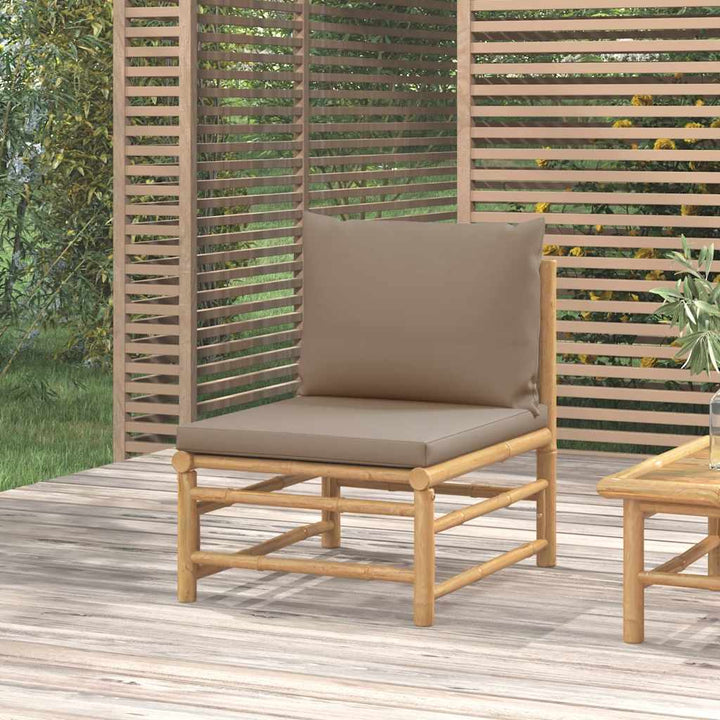 Loungegrupp För Trädgården 3 Delar Dynor Bambu