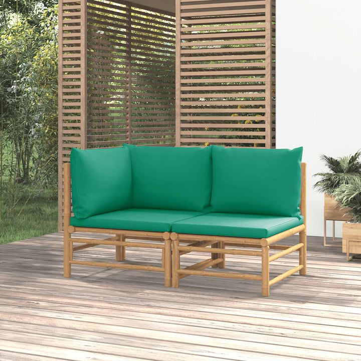 Loungegrupp För Trädgården 3 Delar Dynor Bambu