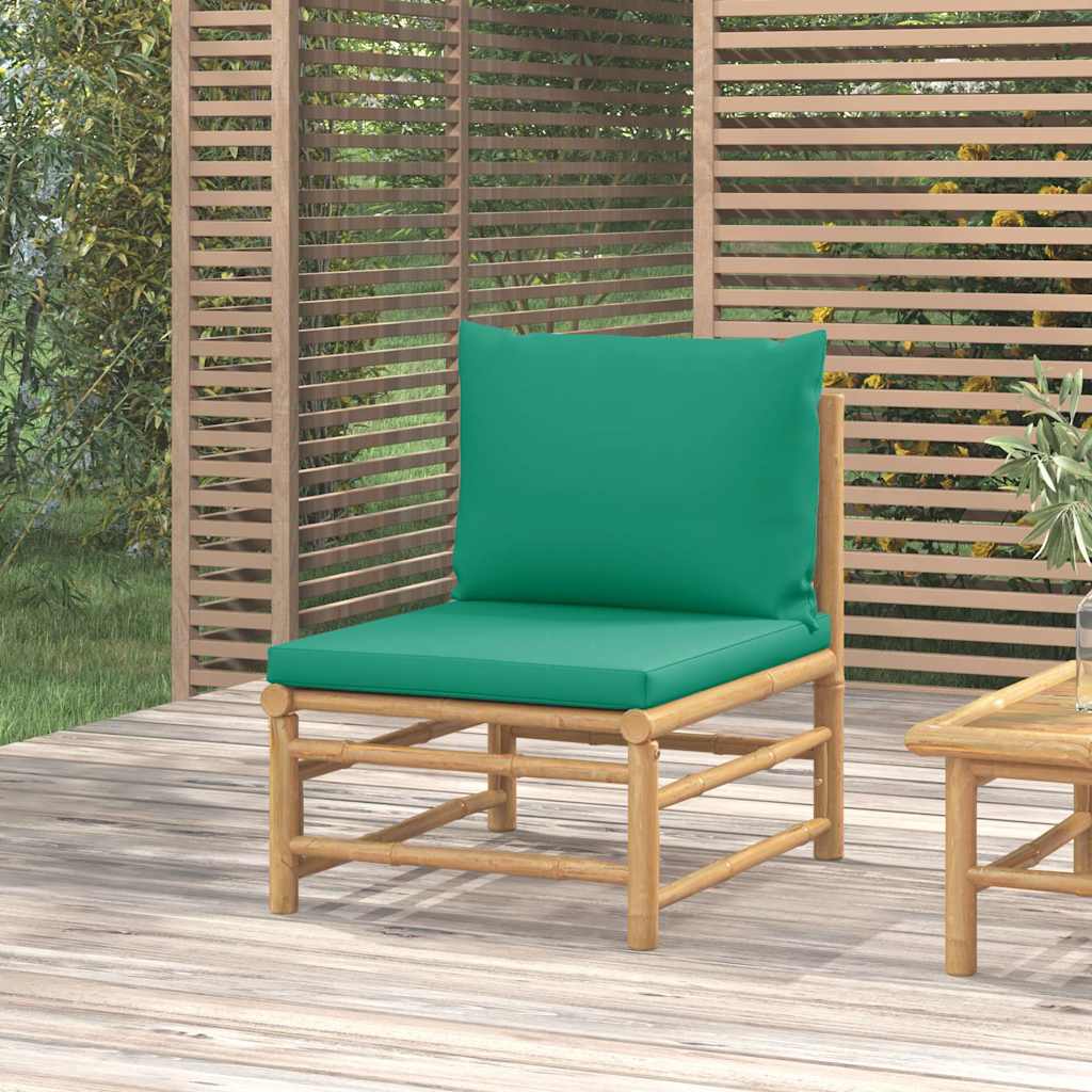 Loungegrupp För Trädgården 3 Delar Dynor Bambu