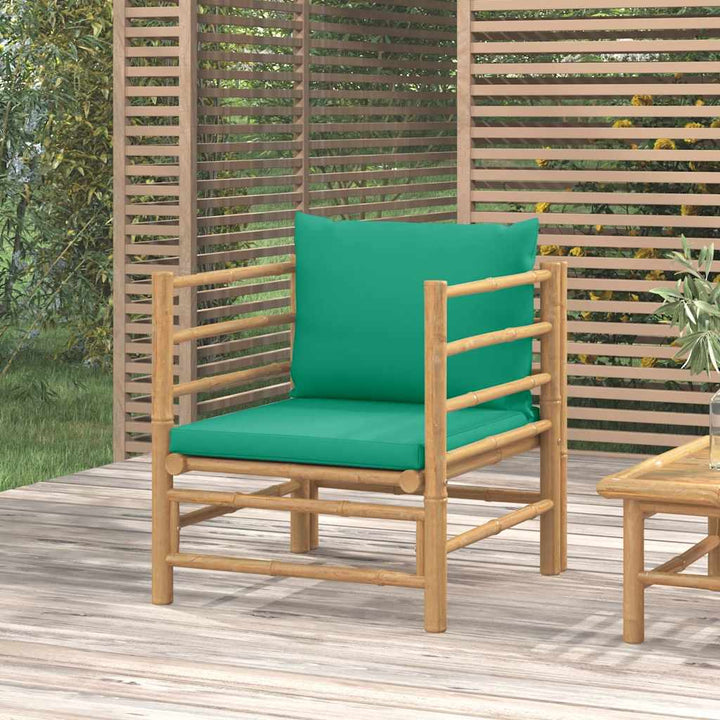 Loungegrupp För Trädgården 3 Delar Dynor Bambu