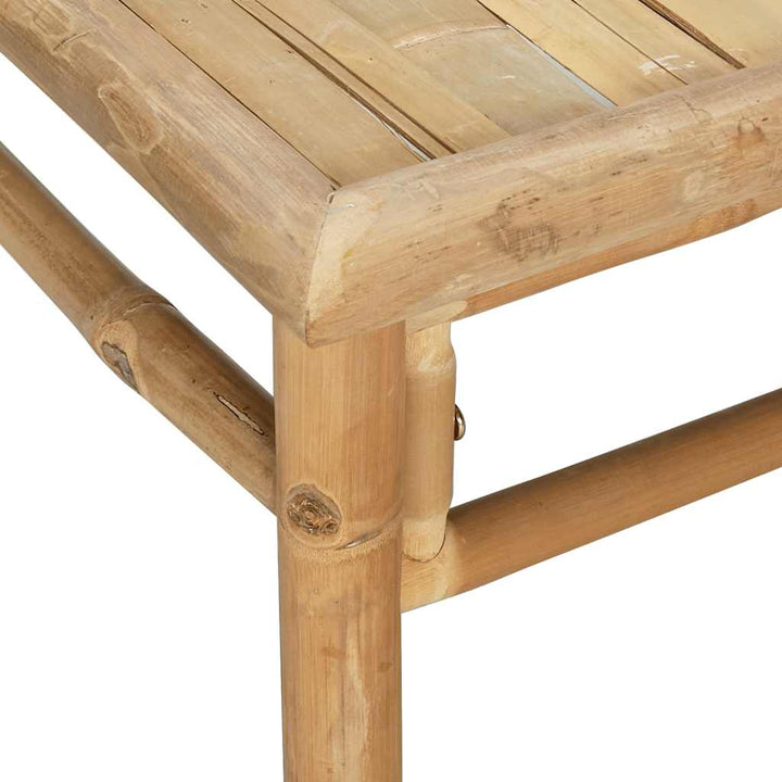 Loungegrupp För Trädgården Med Gräddvita Dynor 3 Delar Bambu