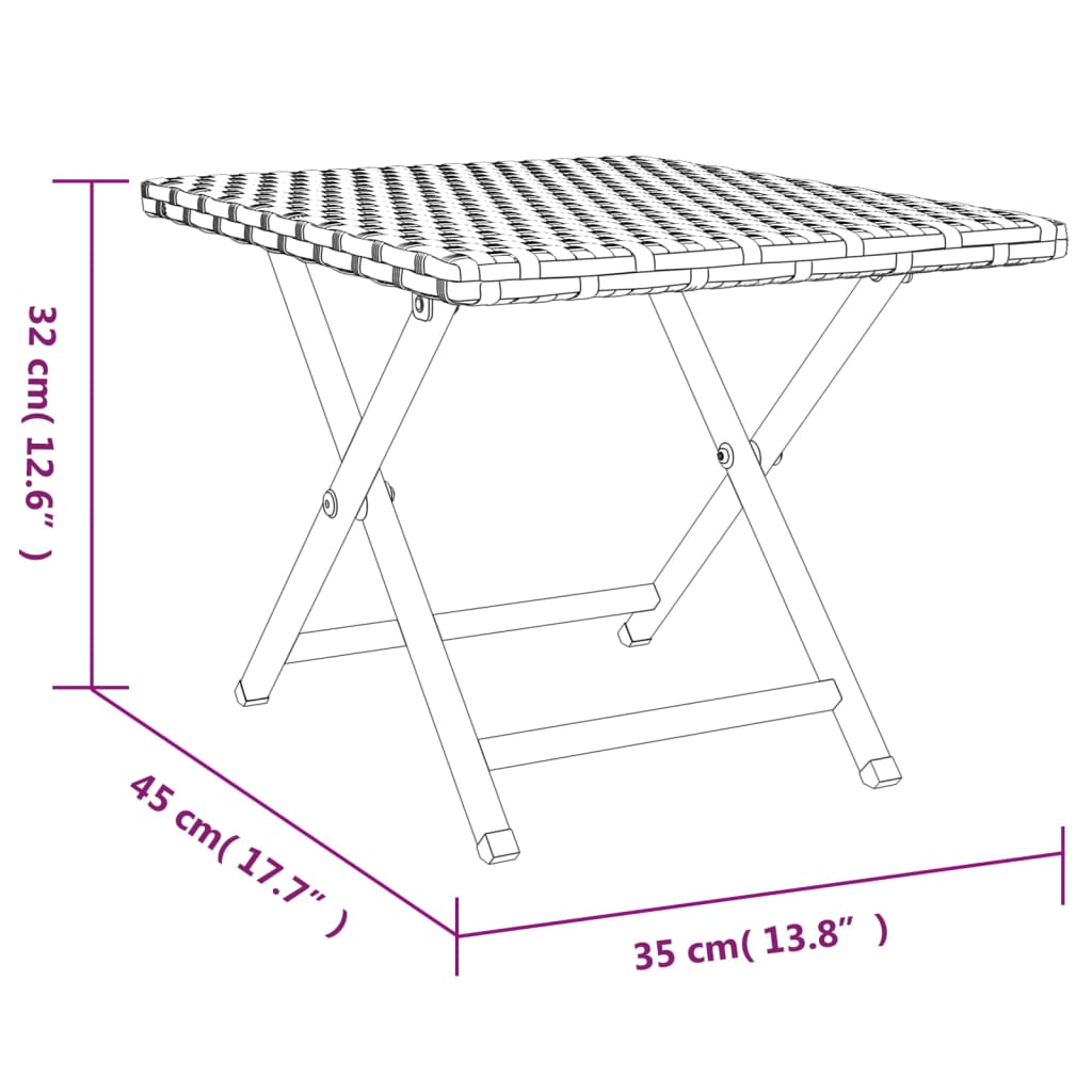Hopfällbart Bord 45X35X32 Cm Konstrotting