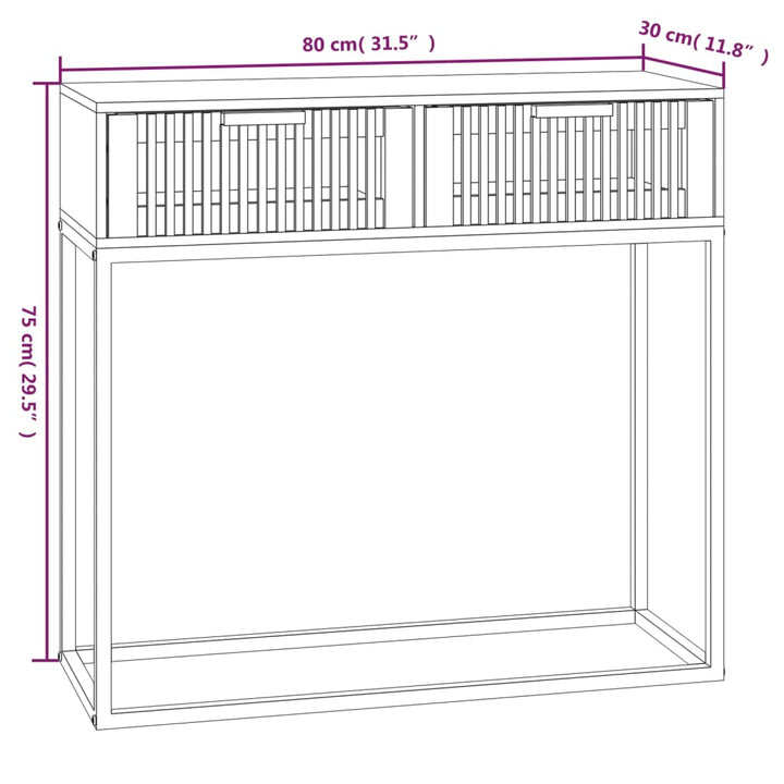 Konsolbord 80X30X75 Cm Konstruerat Trä Och Järn