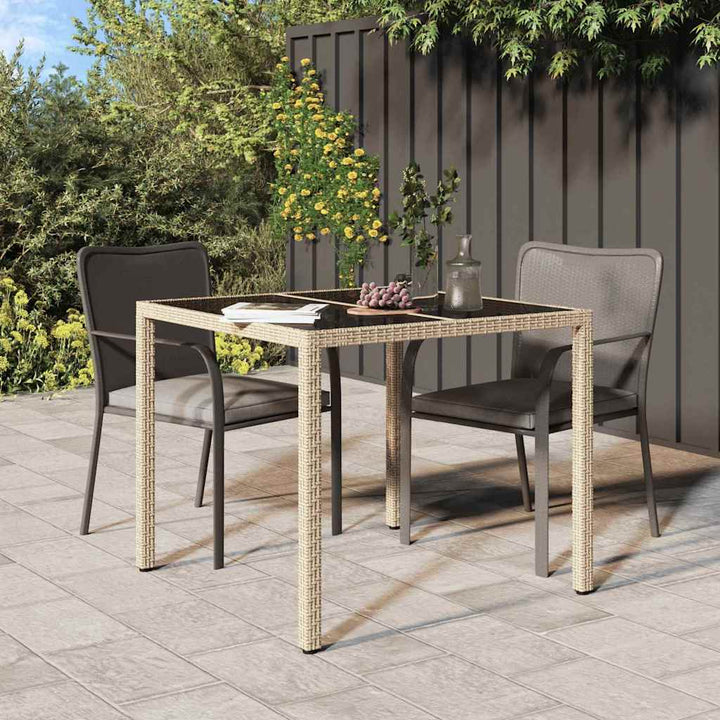 Trädgårdsbord Beige 90 X 90 X 75 Cm Konstrotting