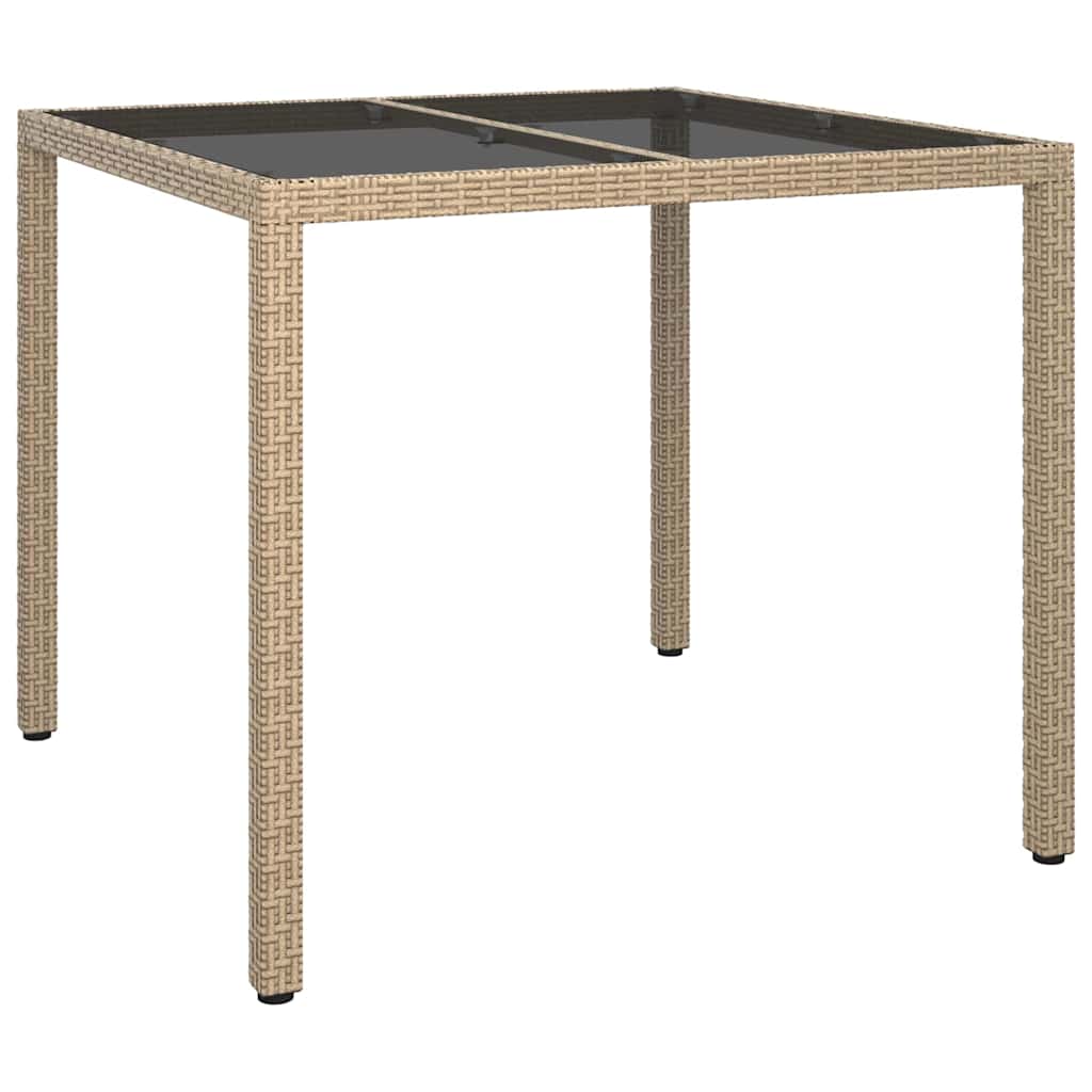Trädgårdsbord Beige 90 X 90 X 75 Cm Konstrotting