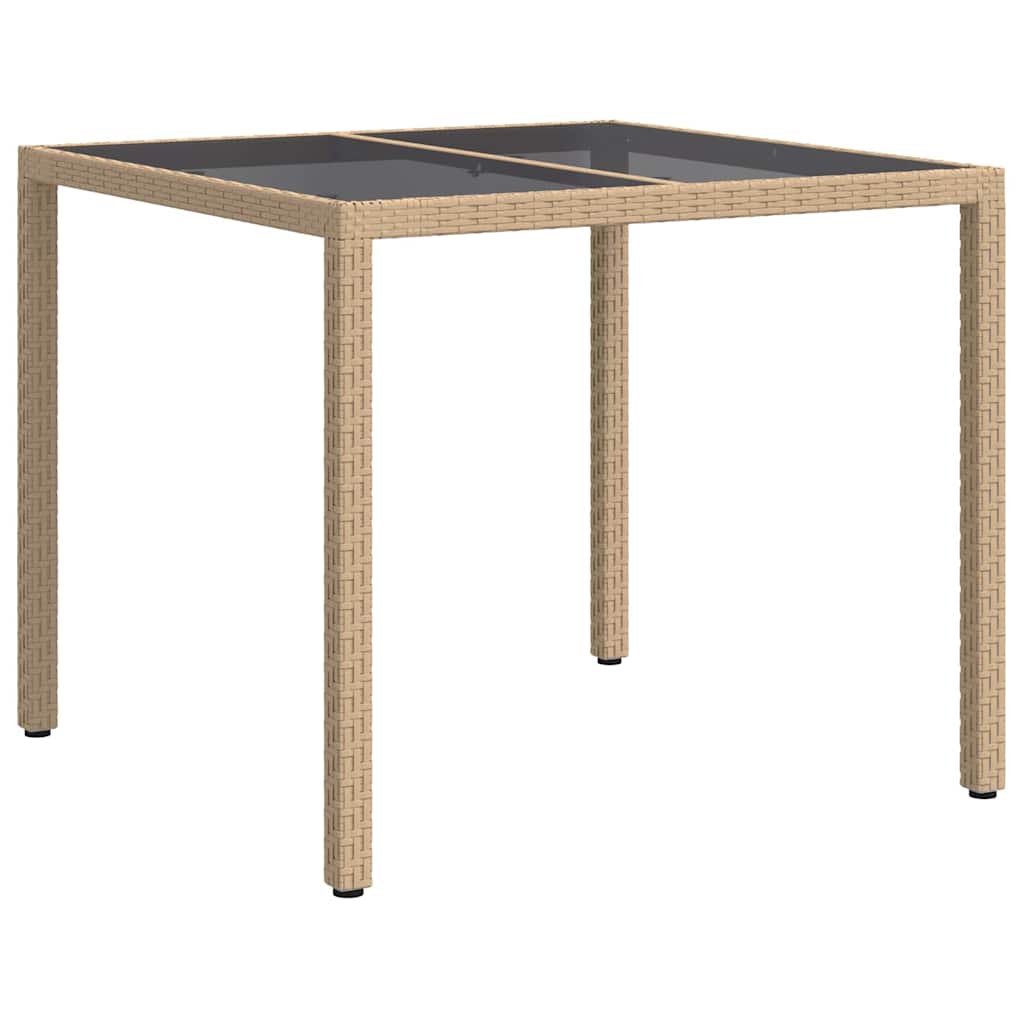 Trädgårdsbord Beige 90 X 90 X 75 Cm Konstrotting