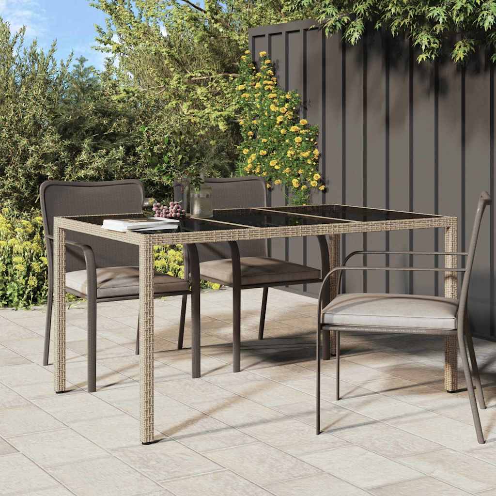 Trädgårdsbord Beige 150 X 90 X 75 Cm Konstrotting