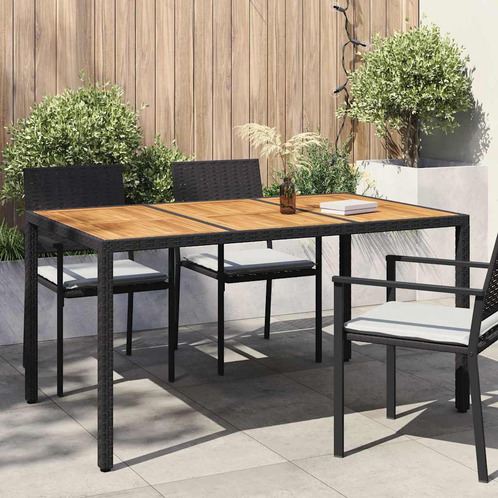 Trädgårdsbord Svart 150 X 90 X 75 Cm Konstrotting