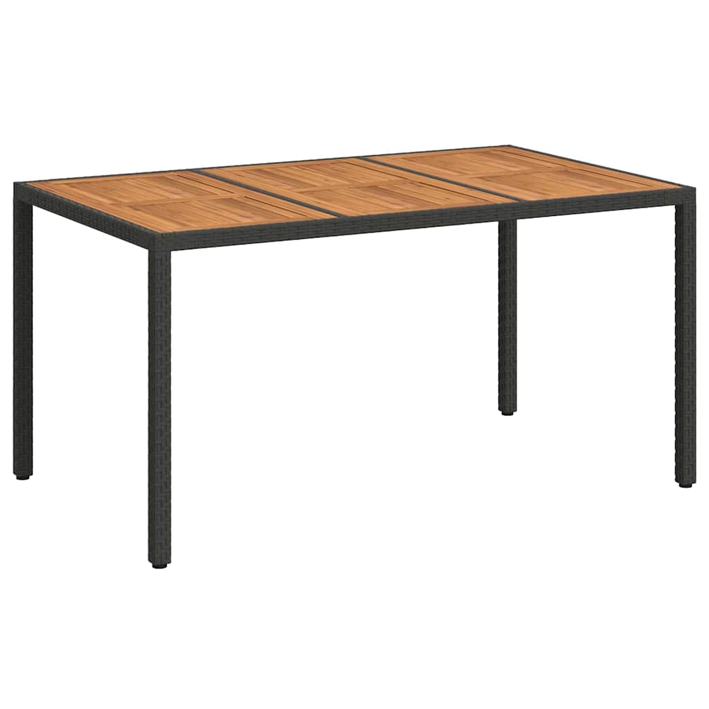 Trädgårdsbord Svart 150 X 90 X 75 Cm Konstrotting