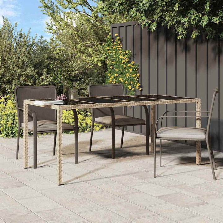 Trädgårdsbord Beige 190 X 90 X 75 Cm Konstrotting