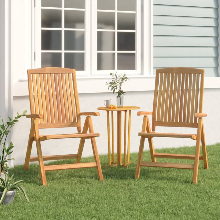 Fällbara Fåtöljer 2 St Massivt Trä I Teak
