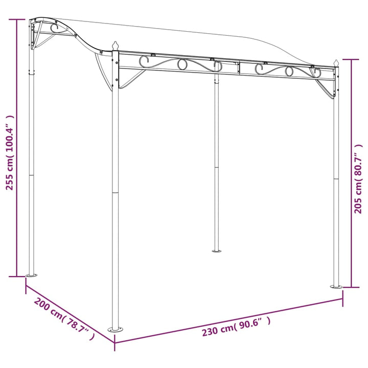 Paviljong Gräddvit 2X2,3 M 180 G/M² Tyg Och Stål