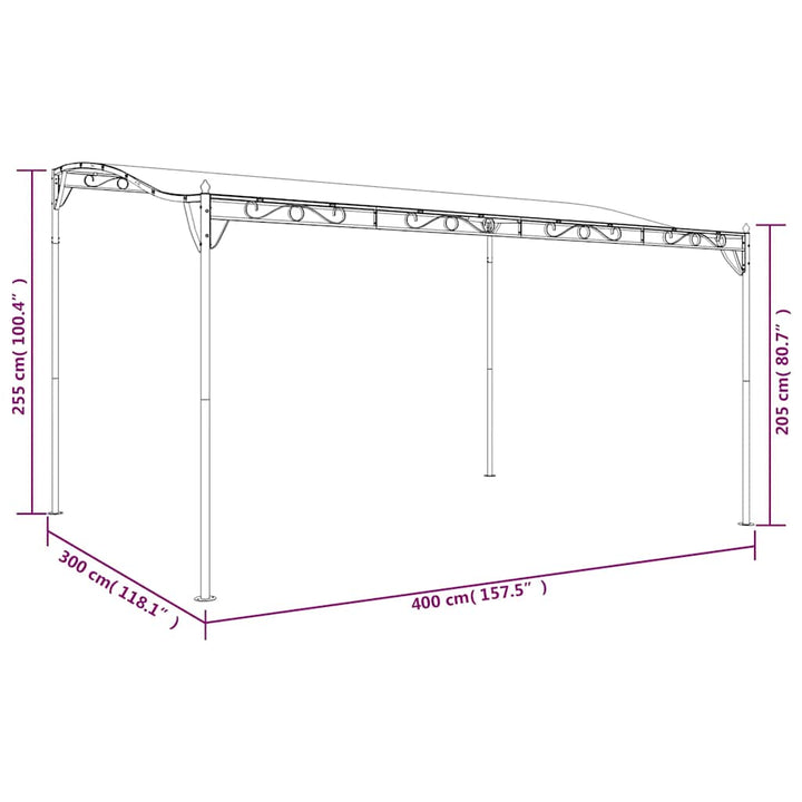 Paviljong Gräddvit 4X3 M 180 G/M² Tyg Och Stål