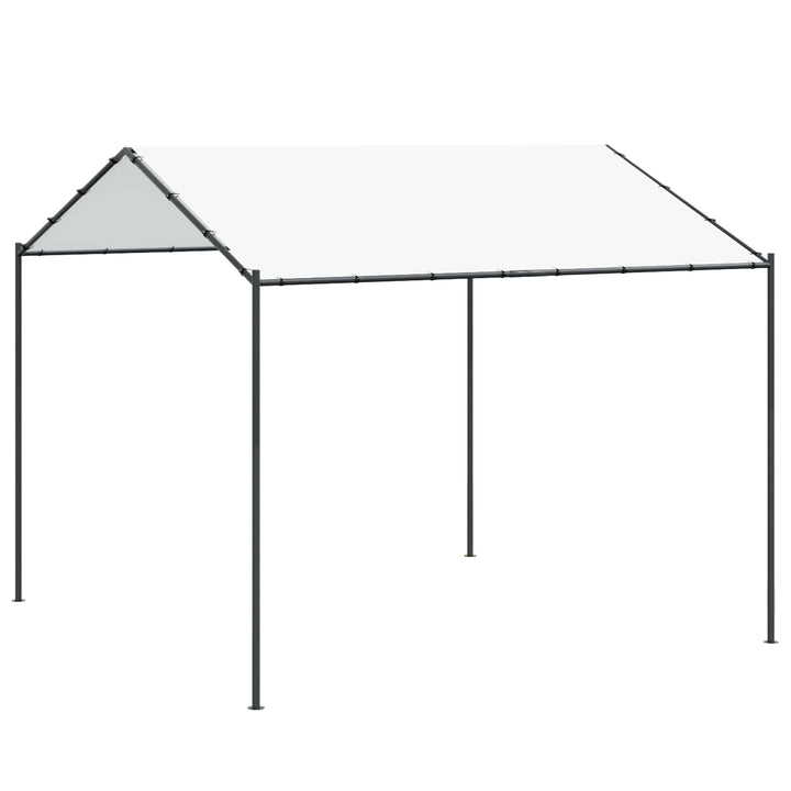 Paviljong Vit 4 X 4 X 2,6 M Stål Och Polyester