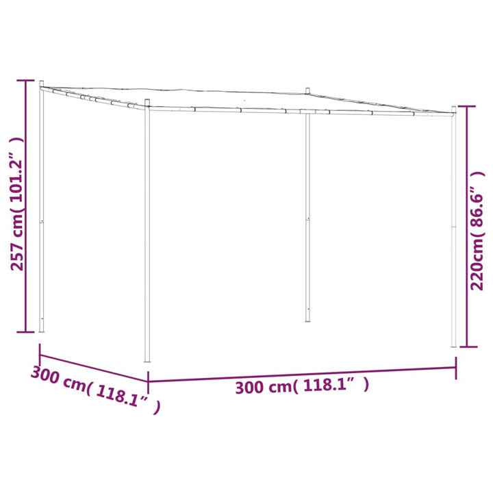 Paviljong Beige 3X3 M 180 G/M² Tyg Och Stål