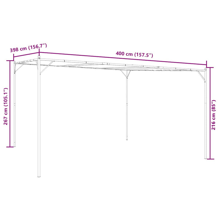 Paviljong Vit 4X4 M 180 G/M² Tyg Och Stål