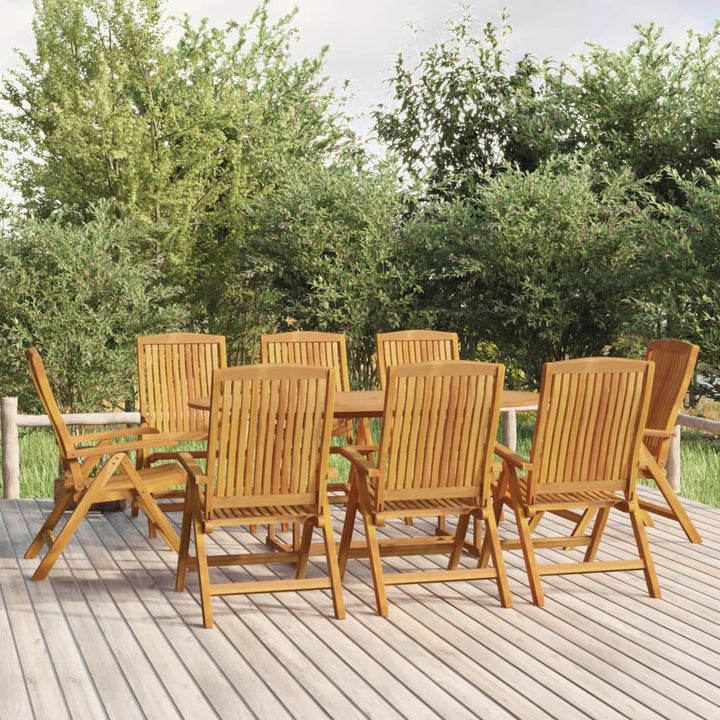 Matgrupp För Trädgården 9 Delar Massivt Teakträ