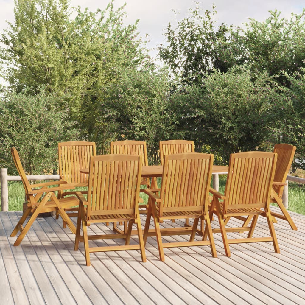 Matgrupp För Trädgården 9 Delar Massivt Teakträ