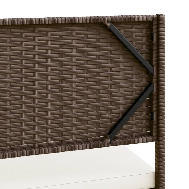 Trädgårdssoffa Med Bord Och Dynor L-Formad Konstrotting