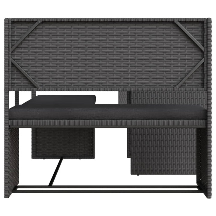 Trädgårdssoffa Med Bord Och Dynor L-Formad Konstrotting