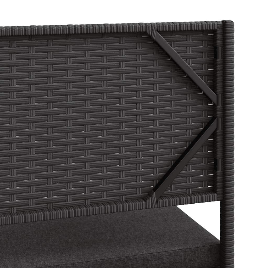 Trädgårdssoffa Med Bord Och Dynor L-Formad Konstrotting