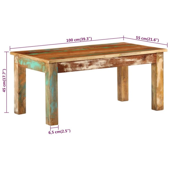 Soffbord 100X55X45 Cm Massivt Återvunnet Trä