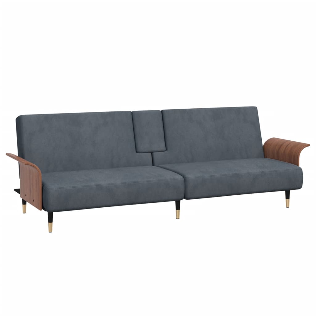 Bäddsoffa Med Mugghållare Sammet