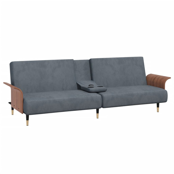 Bäddsoffa Med Mugghållare Sammet