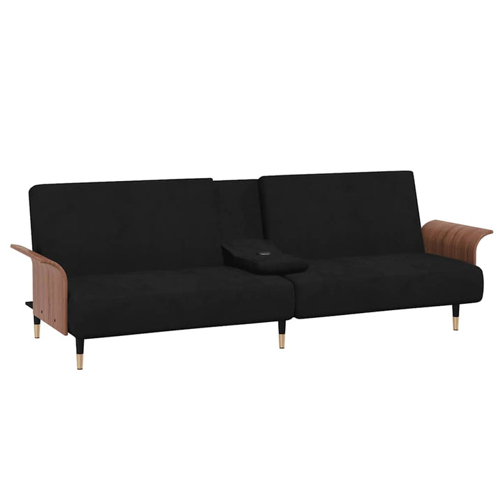 Bäddsoffa Med Mugghållare Sammet