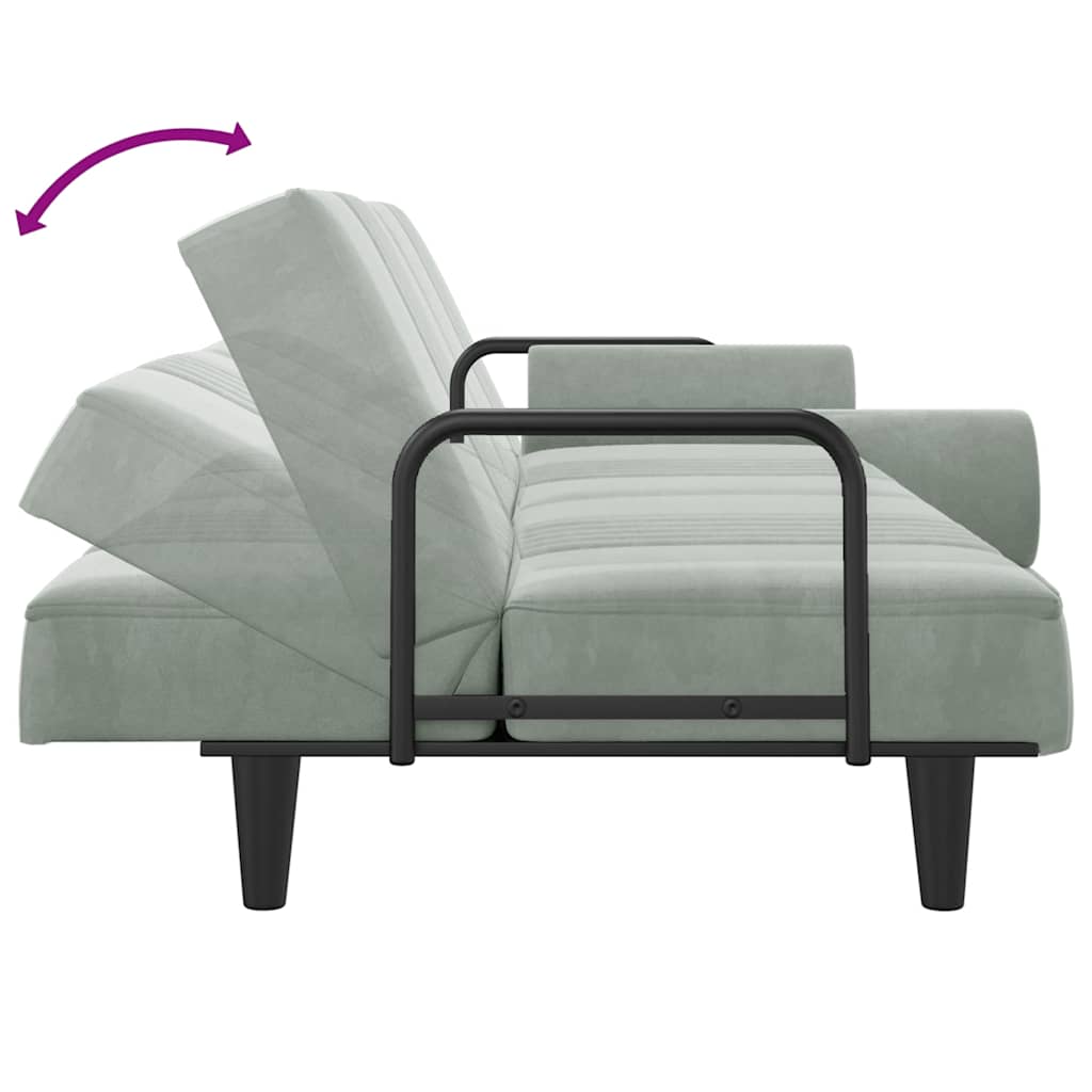 Bäddsoffa Med Armstöd Sammet