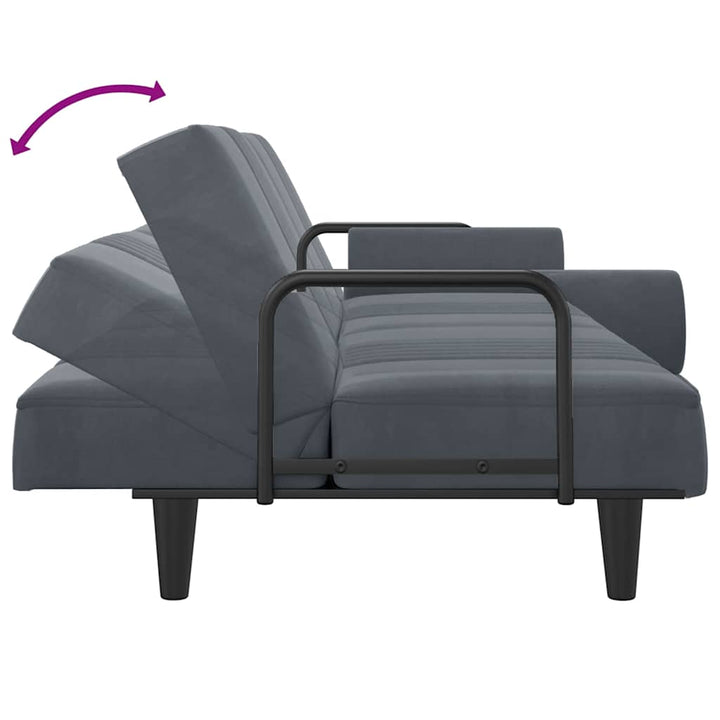 Bäddsoffa Med Armstöd Sammet