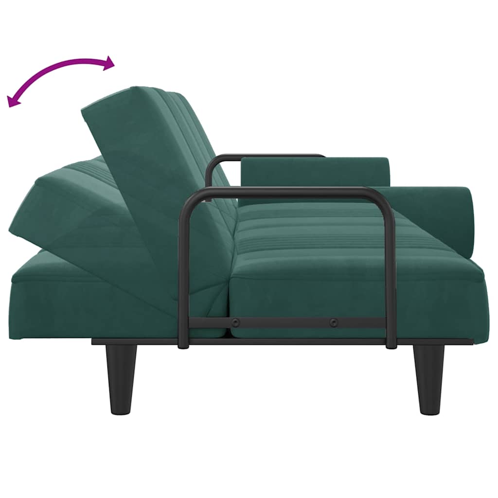 Bäddsoffa Med Armstöd Sammet