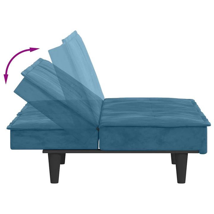 Bäddsoffa Med Mugghållare Sammet