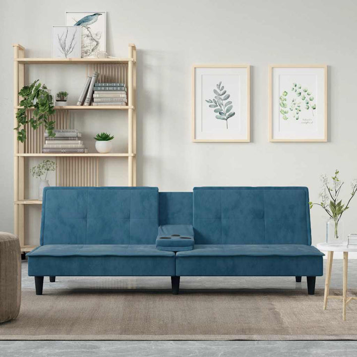 Bäddsoffa Med Mugghållare Sammet
