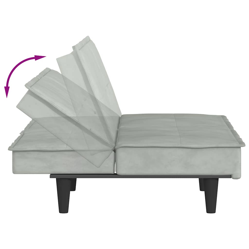 Bäddsoffa Med Kopphållare Sammet