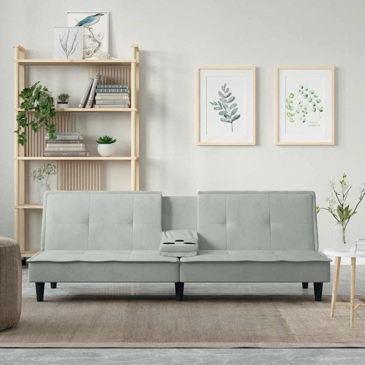 Bäddsoffa Med Kopphållare Sammet